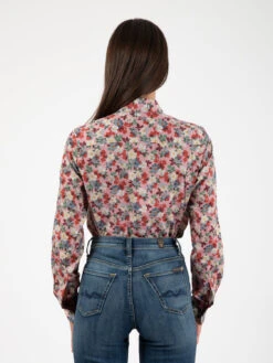 XACUS Camicia Pina Popeline Fantasia Fiorita Rosa -Couture per Lei IMG 3674