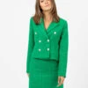 Blazer Corto Doppiopetto Bouclé Verde -Couture per Lei IMG 7303