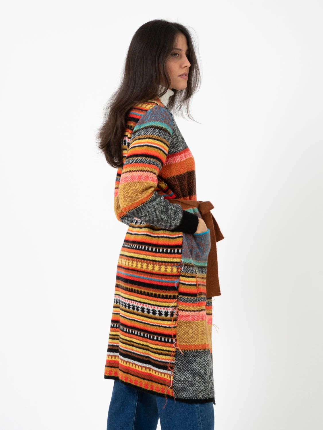 Maxi Cappotto 12054 Jaquard Multicolor 4 Maxi Cappotto 12054 Jaquard Multicolor - Image 2
