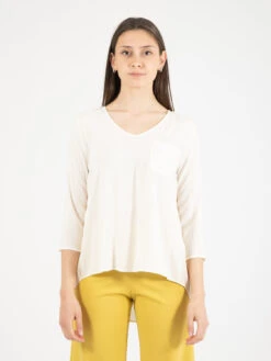 Blusa Con Taschino Burro
