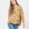 Blusa Satinata Camel / Lavagna