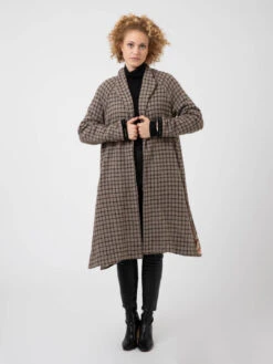 Cappotto A Quadri Marron Glacé / Mou