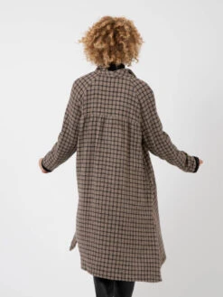 Cappotto A Quadri Marron Glacé / Mou -Couture per Lei alessia santi cappotto a quadri marron glac mou3