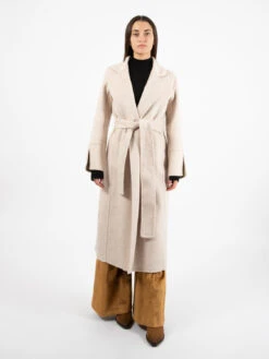 Cappotto Lungo Con Cintura Burro
