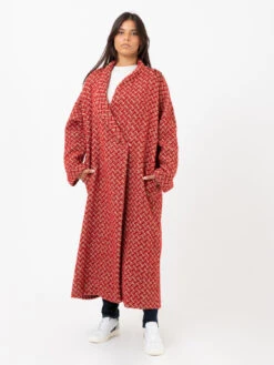 Cappotto Lungo Jacquard Melograno / Wine