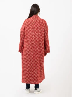 Cappotto Lungo Jacquard Melograno / Wine -Couture per Lei alessia santi cappotto lungo jacquard melograno wine3