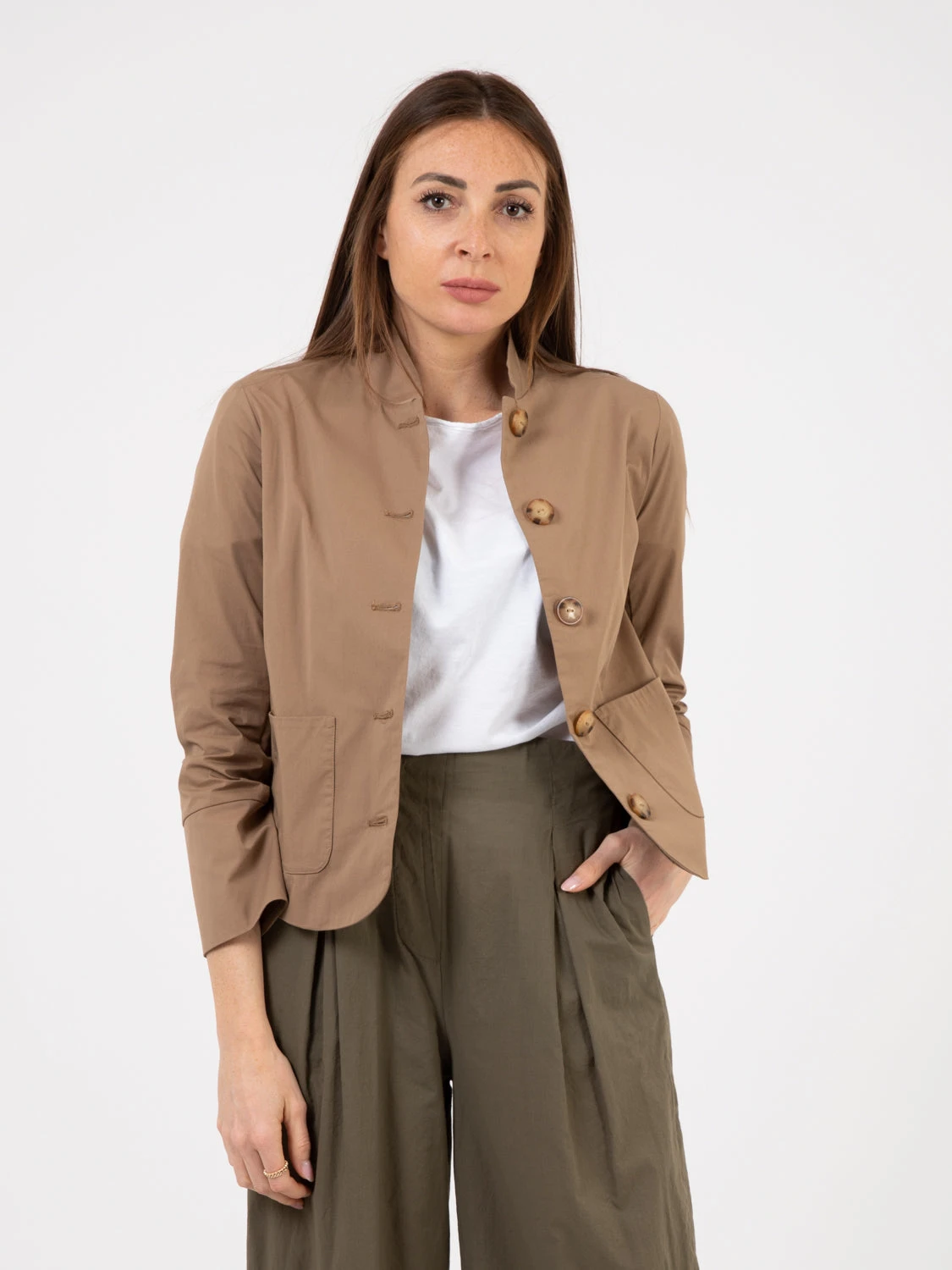 Giacca Collo Alla Coreana Castoro 3 Giacca Collo Alla Coreana Castoro