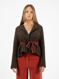 Giacca Corta In Tweed Testa Di Moro / Nude / Nero -Couture per Lei alessia santi giacca corta in tweed testa di moro nude nero4