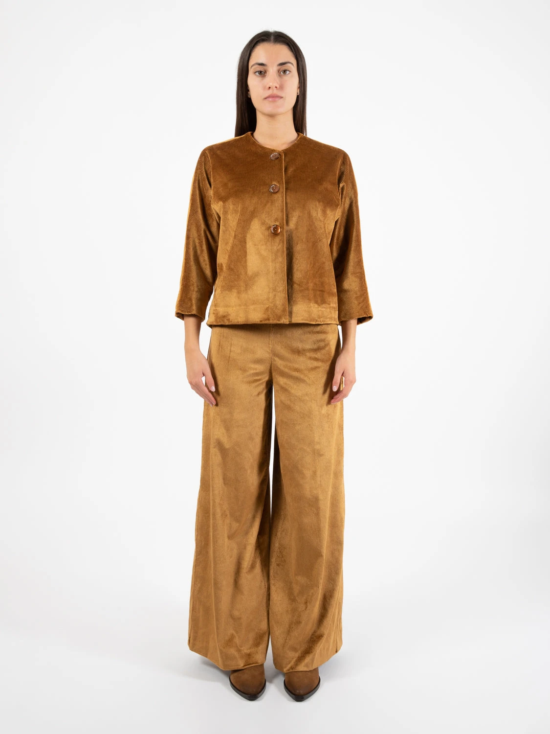 Giacca Girocollo In Velluto Ambra 6 Giacca Girocollo In Velluto Ambra - Image 4