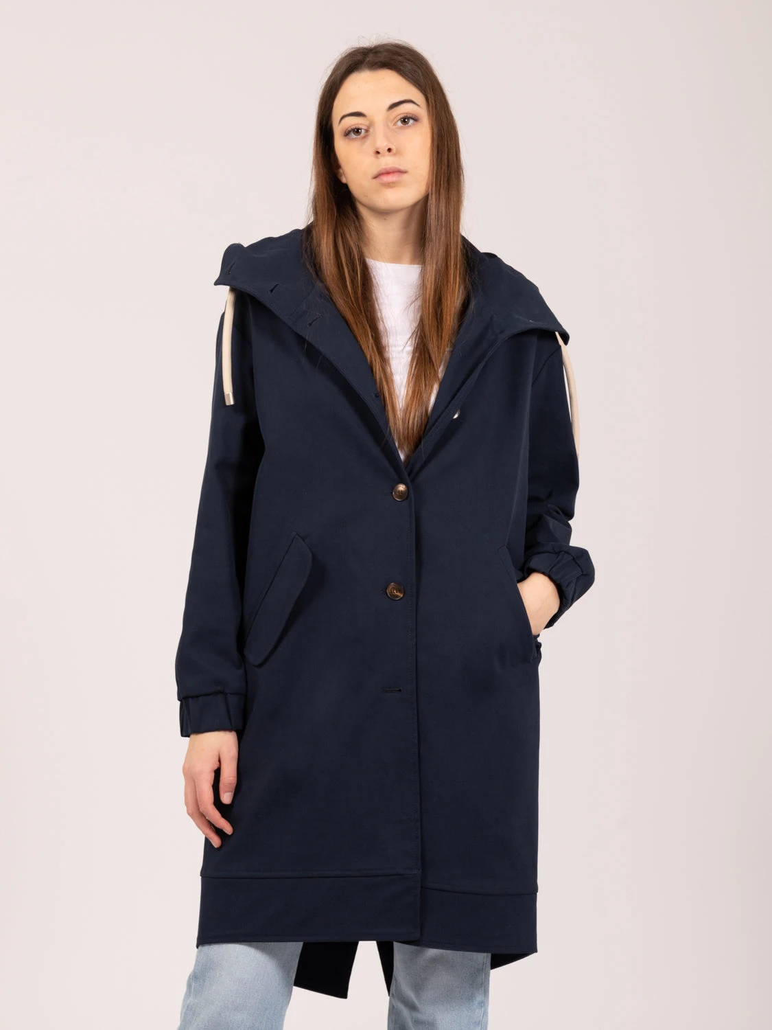 Parka Blu In Misto Cotone 4 Parka Blu In Misto Cotone - Image 2