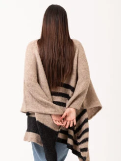 Poncho In Misto Alpaca Beige / Nero -Couture per Lei alessia santi poncho in misto alpaca beige nero3