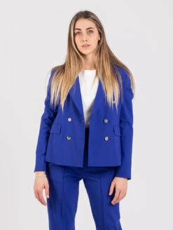 Blazer Zaffiro In Tela Di Lana