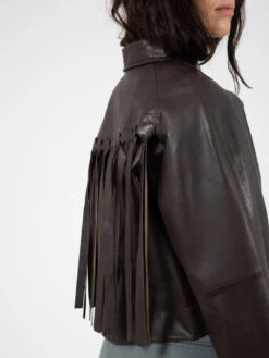 Giacca In Pelle Caffè -Couture per Lei alysi giacca in pelle caff4