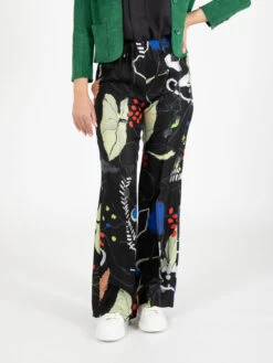 Pantaloni Ampi Flora Nero