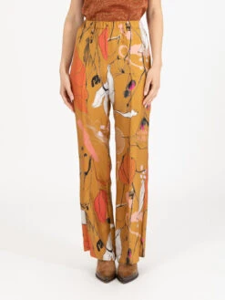 Pantaloni Ampi Flora Tabacco
