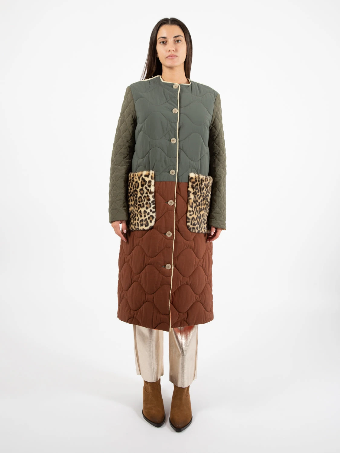 Piumino Lungo Puffy And Fur Patch Mix 3 Piumino Lungo Puffy And Fur Patch Mix