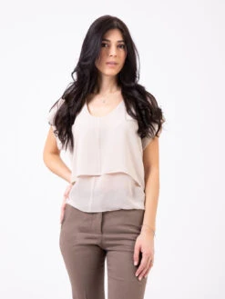 Top Georgette Washed Morbido Fard