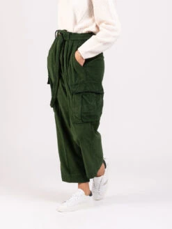 Pantaloni Cargo Corduroy Dyed Unito Verdi 7 Pantaloni Cargo Corduroy Dyed Unito Verdi -Couture per Lei berwich pantaloni cargo corduroy dyed unito verdi2
