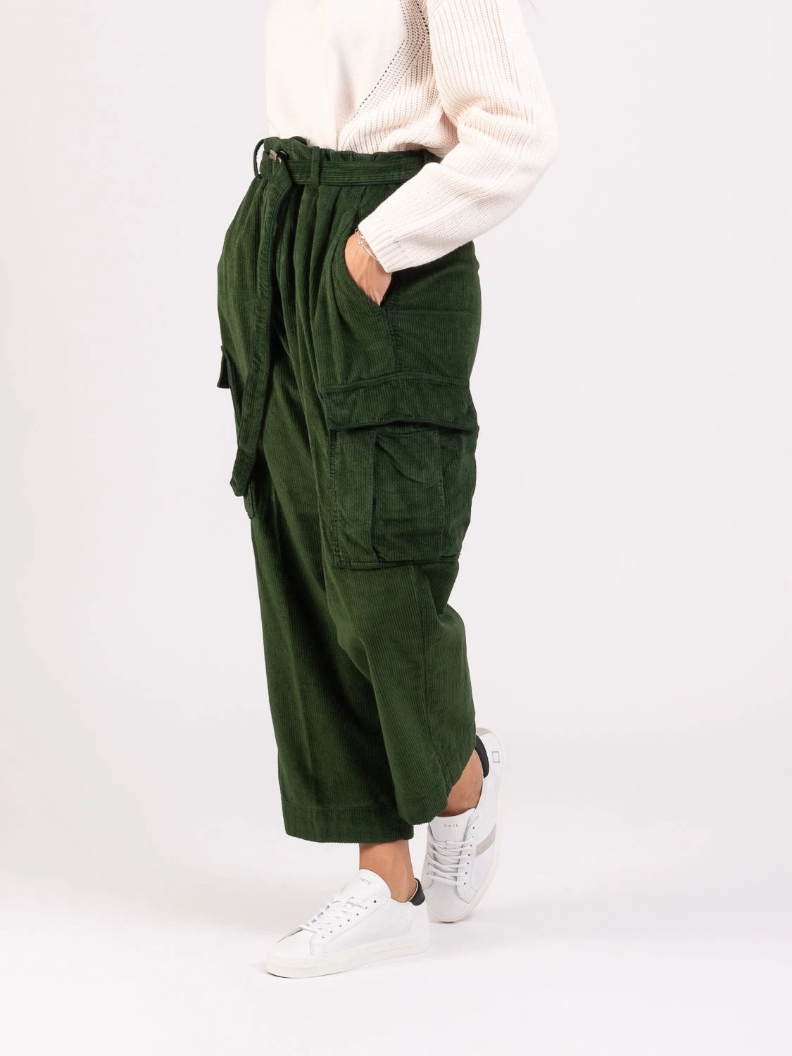 Pantaloni Cargo Corduroy Dyed Unito Verdi 4 Pantaloni Cargo Corduroy Dyed Unito Verdi - Image 2