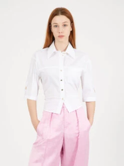Blugirl Camicia Crop Bianco Ottico