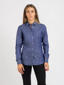 Camicia Effetto Denim Blu