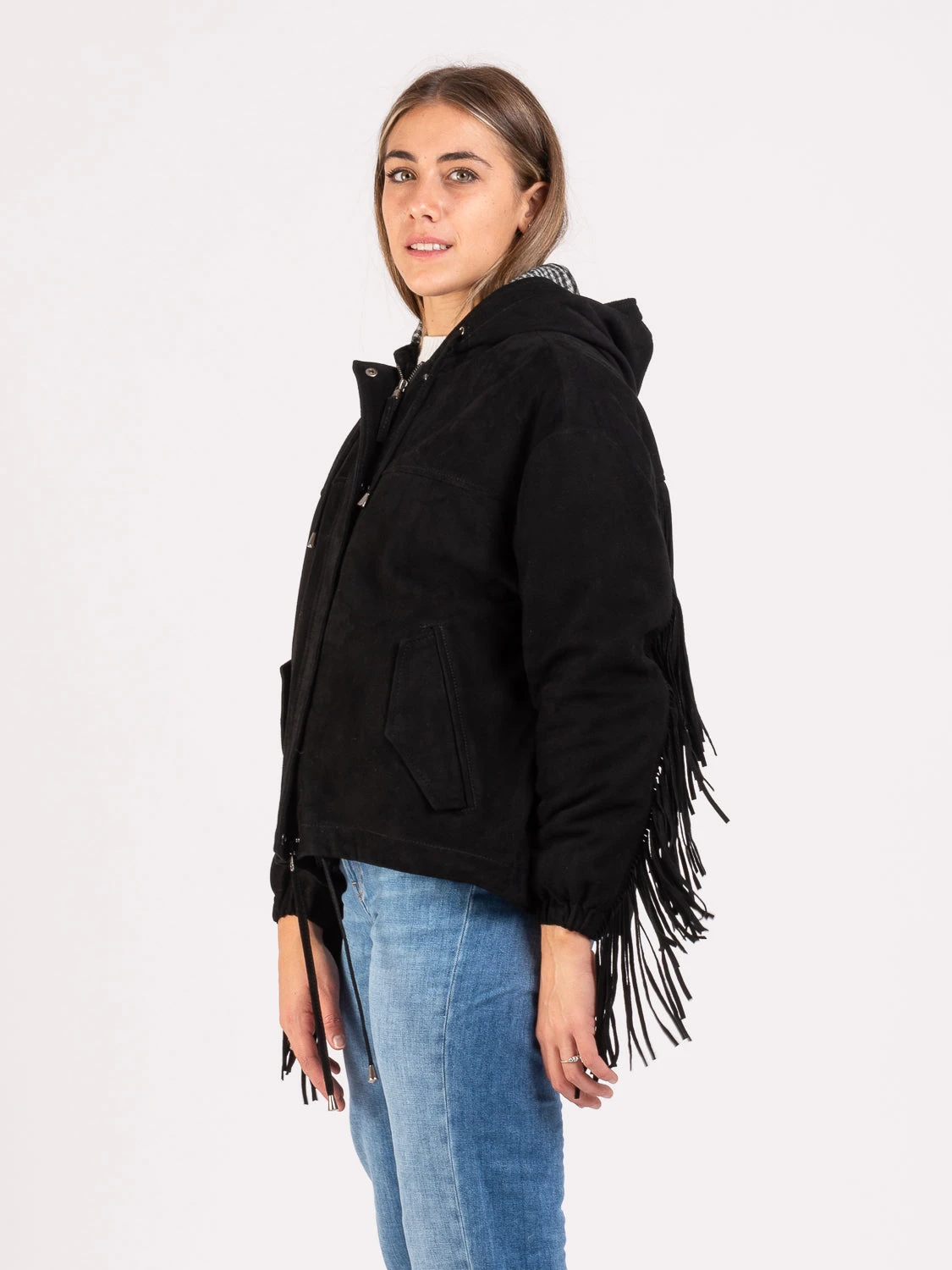 Giubbino 101 Claudia Camoscio Nero 4 Giubbino 101 Claudia Camoscio Nero - Image 2