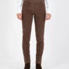 Pantaloni Chino Nicole Velluto Marrone