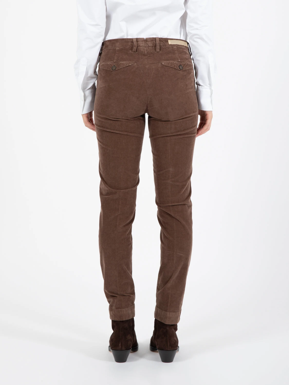 Pantaloni Chino Nicole Velluto Marrone 5 Pantaloni Chino Nicole Velluto Marrone - Image 3