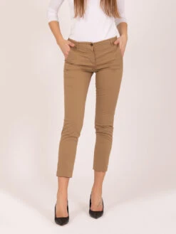 Pantaloni Nicole Biscotto In Cotone