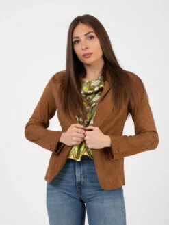 Giacche In Camoscio Nocciola