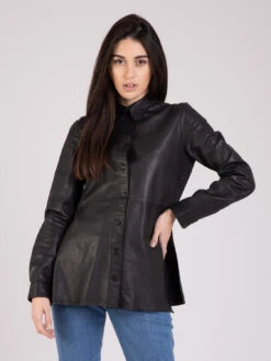 Sovracamicia Nera In Pelle