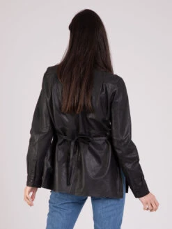 Sovracamicia Nera In Pelle -Couture per Lei bully sovracamicia nera in pelle3