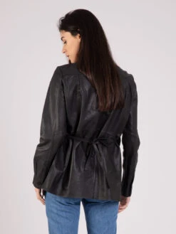 Sovracamicia Nera In Pelle -Couture per Lei bully sovracamicia nera in pelle4