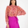 Camicia Con Fiocco Fuxia / Arancio -Couture per Lei camicia fiocco fuxia arancio c6024f13 fux ara1