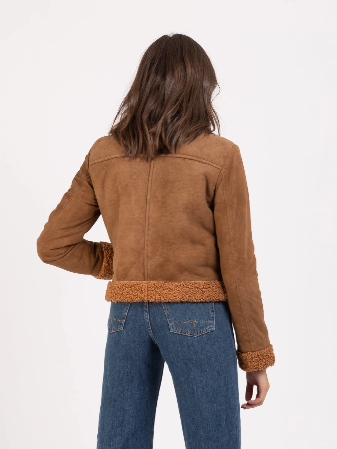 Giubbino Camoscio Bruciato Con Dettagli Bouclé 6 Giubbino Camoscio Bruciato Con Dettagli Bouclé - Image 4