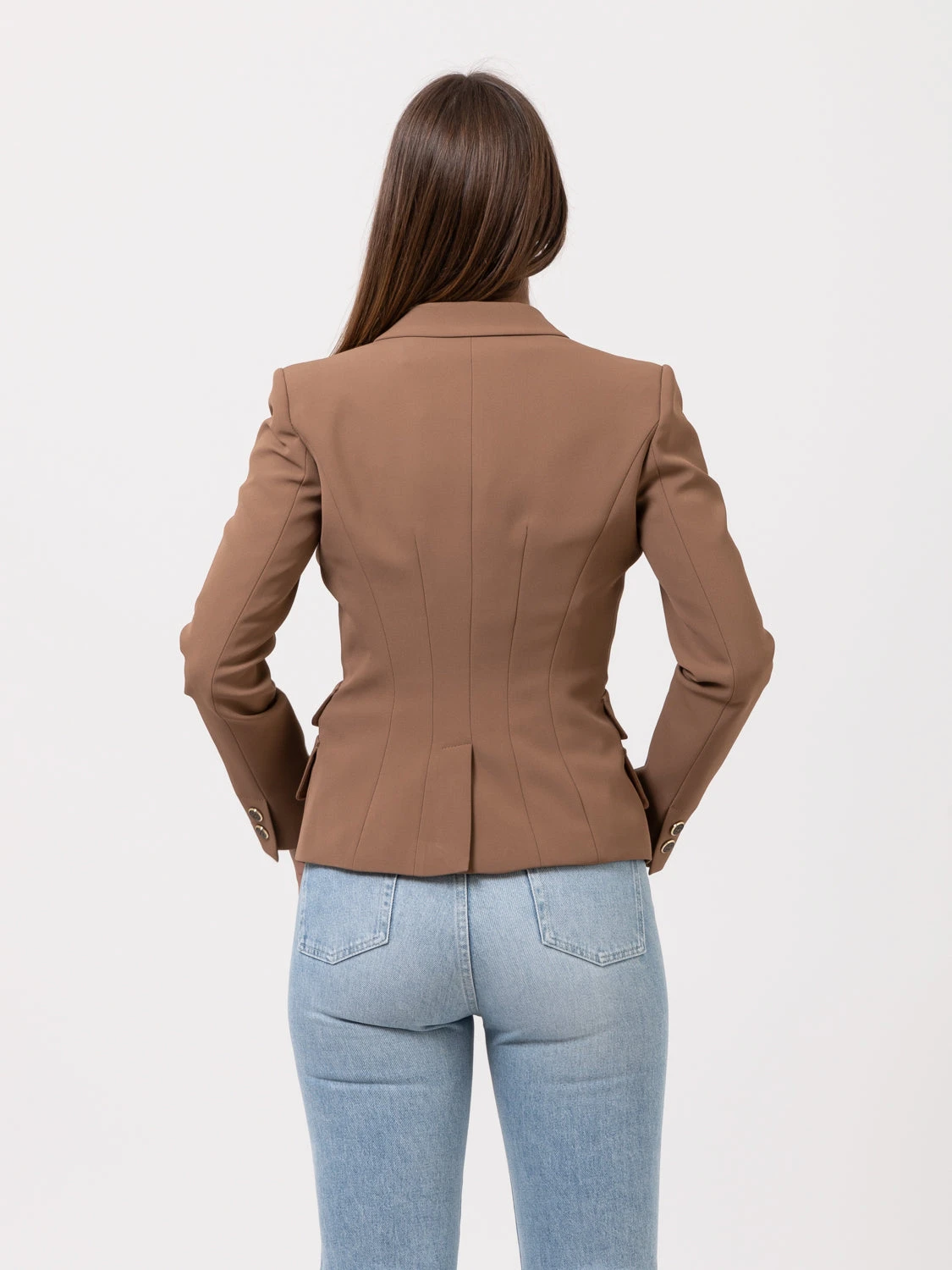 Elisabetta Franchi Blazer Stretch Aderente Cacao 5 Elisabetta Franchi Blazer Stretch Aderente Cacao - Image 3