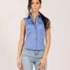 Elisabetta Franchi Camicia Corta Smanicata Pervinca Con Taschine -Couture per Lei elisabetta franchi camicia corta smanicata pervinca con taschine1