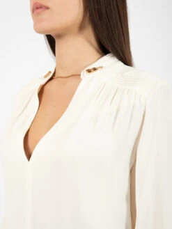 Elisabetta Franchi Camicia In Viscosa Con Polsi Lunghi Burro -Couture per Lei elisabetta franchi camicia in viscosa con polsi lunghi burro4