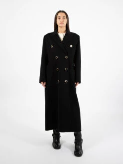 Elisabetta Franchi Cappotto Doppiopetto Con Cintura Nero