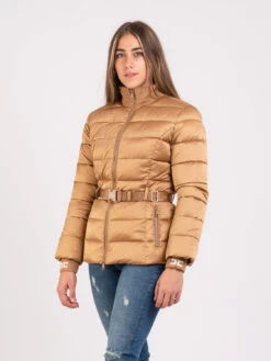 Elisabetta Franchi Piumino Imbottito Mou Con Polsi E Colletto Logo