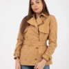 Elisabetta Franchi Trench Corto Con Cintura Caramello