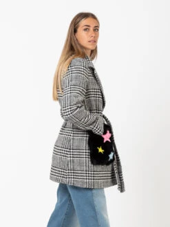 Cappotto Furry Pocket Bianco / Nero -Couture per Lei front street 8 cappotto furry pocket bianco nero13