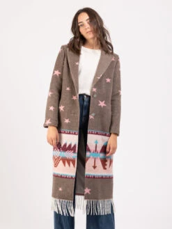 Cappotto Lungo Pink Stelle Tortora -Couture per Lei front street 8 cappotto lungo pink stelle tortora3