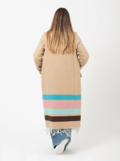 Cappotto Stripes Cammello Con Frange -Couture per Lei front street 8 cappotto stripes cammello con frange12