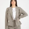 Blazer Tailleur Check Black -Couture per Lei front street blazer tailleur check black1