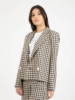 Prima pagina -Couture per Lei front street blazer tailleur check black2