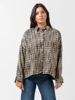 Camicia Lisotta In Tweed Beige / Nero / Bianco