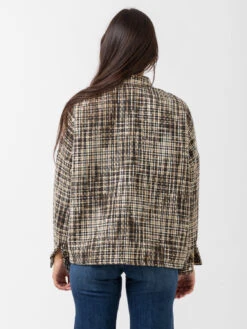 Camicia Lisotta In Tweed Beige / Nero / Bianco -Couture per Lei gmf 965 camicia lisotta in tweed beige nero bianco3