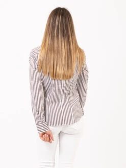 Camicia Mary Slim Righe Bianco / Marrone -Couture per Lei gmf 965 camicia mary slim righe bianco marrone3
