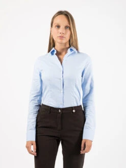 Camicia Slim Fit Oxford Azzurra